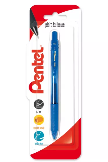 Pentel Pi�ro kulkowe EnerGel BL107 niebieski 0.7mm