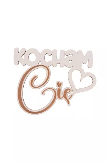 Cresco Drewniany napis - Kocham Ci� bia�y 5 szt.