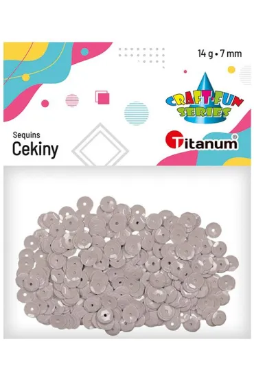 Titanum Cekiny okr�g�e pastelowe jasnoszare 7mm, 14g