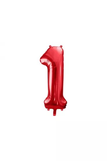PartyDeco Balon foliowy 1 czerwony 86cm