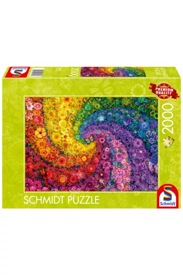 Puzzle 2000 el. PQ Kolorowy wir kwiat�w i motyli Schmidt