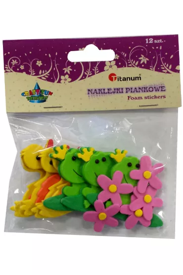 Titanum Naklejki piankowe 3D kaczki, �aby, kwiatki 12 szt.