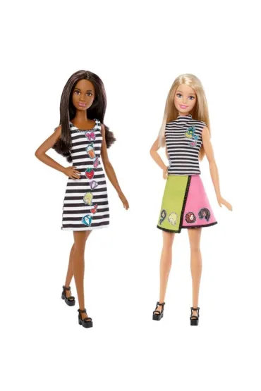 Zr�b to sama: Modne naklejki + lalka Barbie blondynka * Mattel