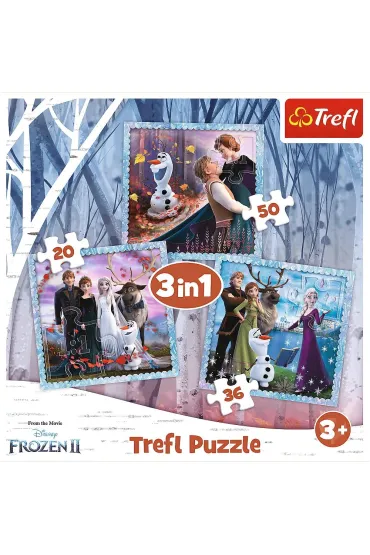 Puzzle 3w1 (20+36+50 el.) Magiczna opowie�� Frozen 2 Trefl