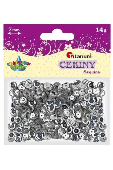 Titanum Cekiny metaliczne srebrne 7mm, 14g