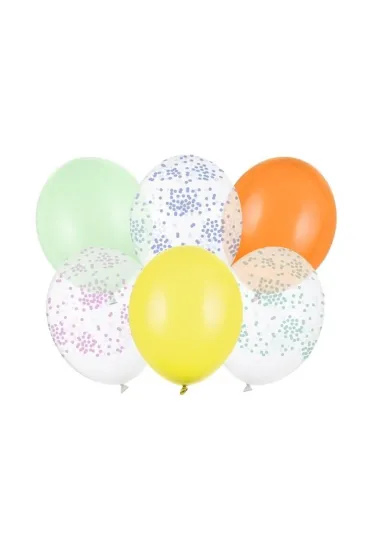 PartyDeco Balony Konfetti 30cm 6 szt