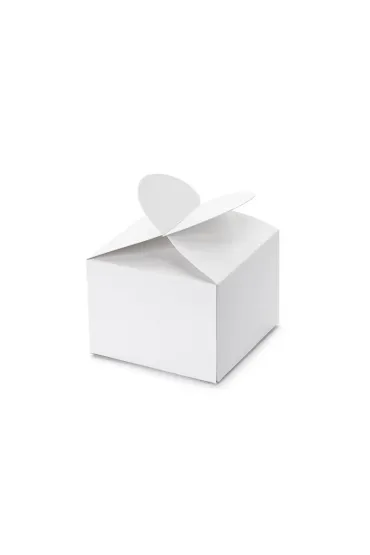 PartyDeco Pude�eczka serce bia�e 6 x 5 x 6cm 10 szt.