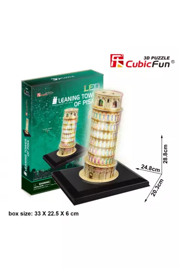 Puzzle 3D 15 el. Led Krzywa wie�a Cubic Fun