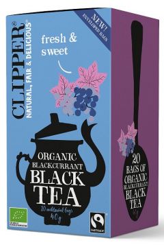 Clipper Herbata czarna z czarn porzeczk Fair trade 20 x 2 g Bio