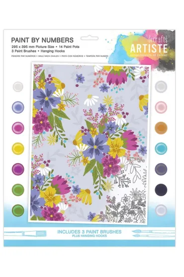 dpCraft Malowanie po numerach - Artiste - Crowded Florals 29.5x39.5cm