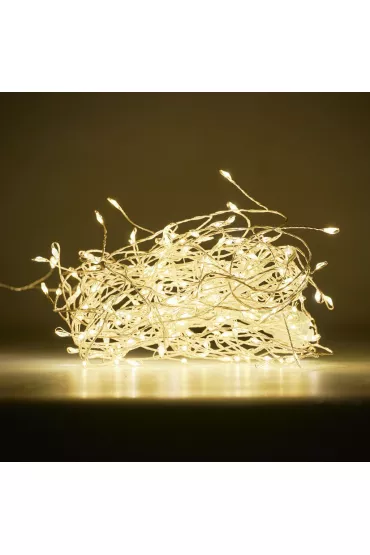 Lampki LED �a�cuch druciki sopelki wesele �wi�teczne choinkowe 6m 200LED ciep�y bia�y 8 tryb�w zasilanie sieciowe