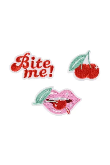 PartyDeco Naprasowanki Bite mix 3 szt - mix, 4 5-6 5x3-6 cm 1 op, Naprasowanki Kiss me, 3 szt