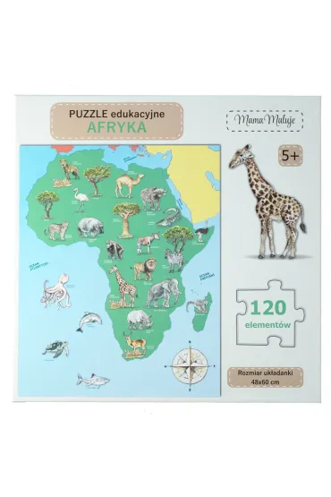Puzzle edukacyjne 120 el. Afryka Mama Maluje