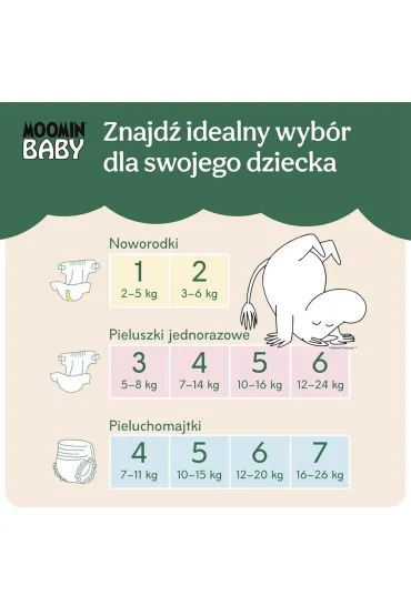 Muumi Baby Moomin Baby, Pieluszki 2 (3-6 kg), Eko 56 szt.