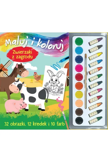 Maluj i koloruj. Zwierzaki z zagrody - Izabella Sie�ko-Holewa