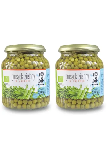 Bio Kontynenty Groszek zielony w zalewie (s�oik) Zestaw 2 x 350 g Bio