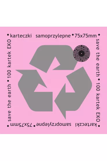 Ziemia Obiecana Karteczki samoprzylepne eko r�owe 75x75 mm 100 kartek