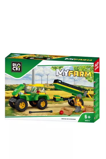 Klocki Blocki MyFarm Traktor z przyczep�