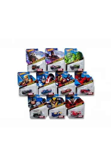Hot Wheels Marvel Samochodziki bohaterowie BDM71 Mattel