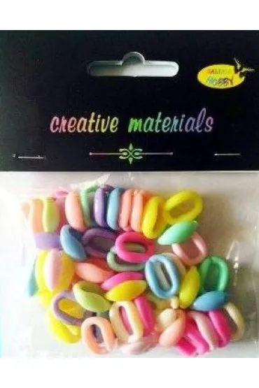 Koraliki plastikowe pastelowe 16x11mm 22g Galeria Hobby