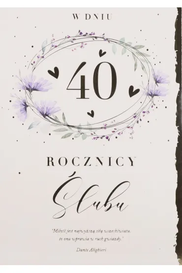 Karnet okazjonalny B6 z kopert� 40 Rocznica �lubu PAN DRAGON KB6HOLO-17