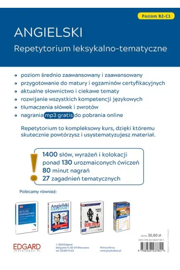 Angielski. Repetytorium leksykalno-tematyczne B2-C1 - Joanna Szyke, Anna Grodzicka