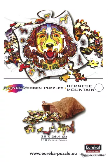 Puzzle drewniane kolorowe - Berne�ski pies pasterski Eureka 3D