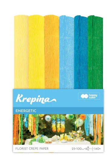 Happy Color Krepina marszczona 25x100cm Energetic 6 kolor�w