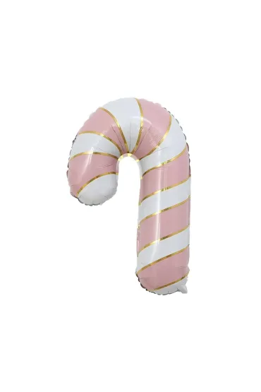 Godan Balon foliowy Lizak �wi�teczny r�owo-bia�y 38x6cm