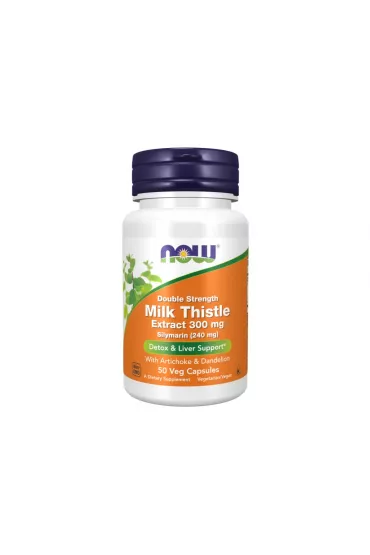 Now Foods Silymarin - Sylimaryna z Ostropestu Plamistego + Dandelion Root (Mniszek) + Karczoch Suplement diety 50 kaps.