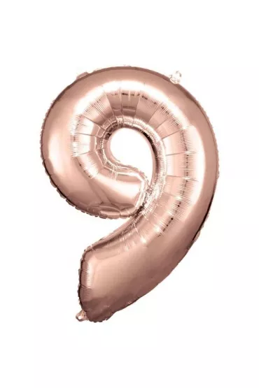 Amscan Balon foliowy cyfra 9 r�owe z�oto 60x86cm