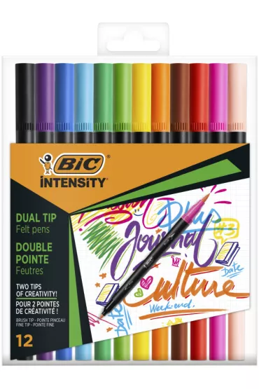Bic Pisak dwustronny Intensity Dual Tip mix etui 12 szt.