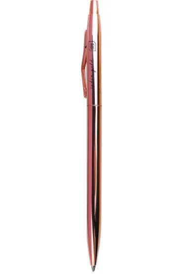 Interdruk D�ugopis metalowy slim Satin Gold niebieski