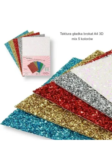 Polsirhurt Tektura A4 g�adka brokat 3D 5 szt.