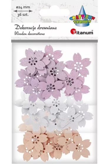 Titanum Drewniane kwiaty mix 36 szt.