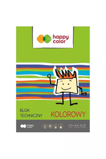 Blok techniczny kolorowy A4 Happy Color 170g 20 szt.