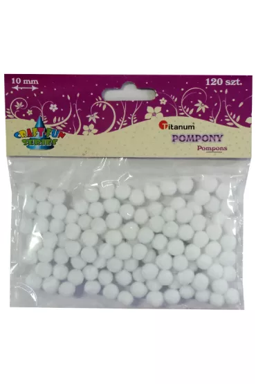 Titanum Pompony poliestrowe bia�y 10mm