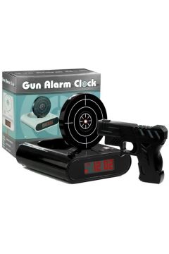 Pistolet laserowy z tarcz budzik zegarek czarny