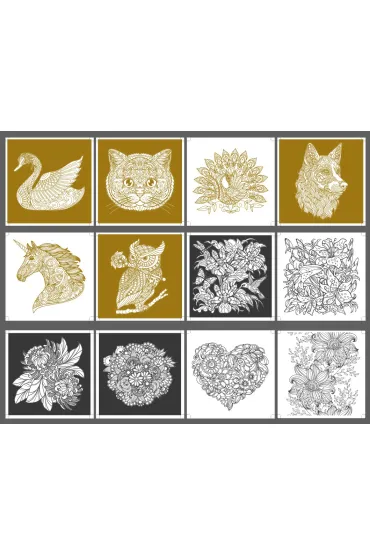 Obrazki metaliczne gold/silver
