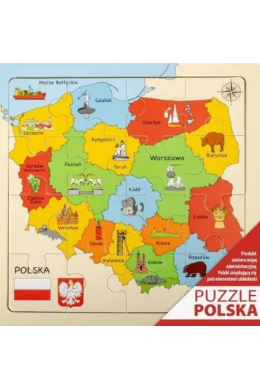 Puzzle drewniane mapa 25x25cm Daffi