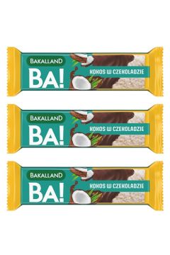 Bakalland BA! Baton kokos w czekoladzie zestaw 3 x 40 g
