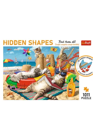 Puzzle Hidden Shapes 1011 el. Kocie wakacje Trefl