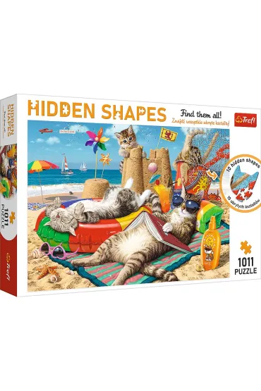 Puzzle Hidden Shapes 1011 el. Kocie wakacje Trefl