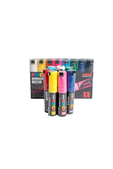 Uni Mitsubishi Pencil Markery PC-8K zestaw 8 szt.