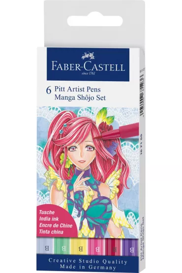 Faber-Castell Pitt artist pen manga etui shojo 6 szt.