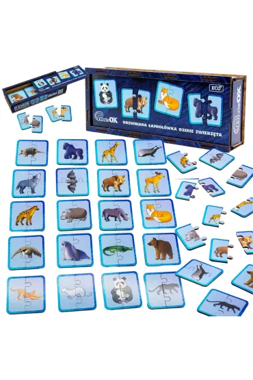Puzzle drewniane �amig��wka dzikie zwierz�ta PuzzleOK