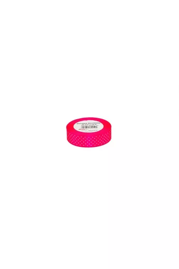 Wst��ka satynowa w kropki r�owa 25mm x 22m