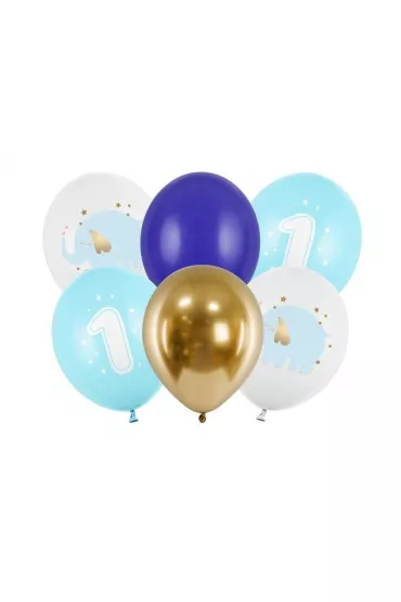 PartyDeco Balony Roczek Pastel Light Blue 30cm