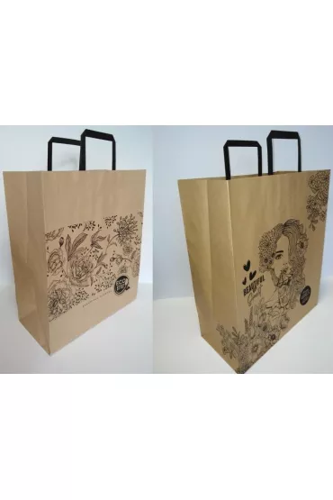 Fresh Torebka Kraft 380x320 XL kwiaty mix