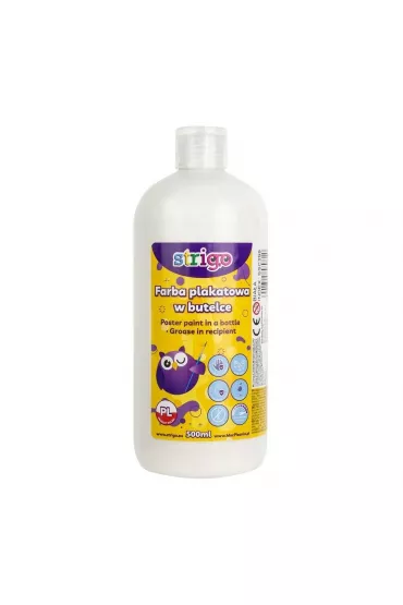 Strigo Farba plakatowa w butelce bia�a 500 ml